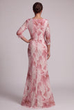 Robe de la mère de la mariée à manches paillettes à manches 3/4