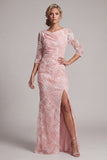 Robe de la mère de la mariée à manches paillettes à manches 3/4