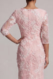 Robe de la mère de la mariée à manches paillettes à manches 3/4