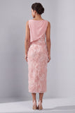 Robe midi midi à col bateau à col bateau à blush