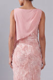 Robe midi midi à col bateau à col bateau à blush