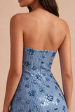 Robe de bal à paillettes bodycon bleu ciel bleu ciel Sweetheart Sequins
