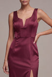 Corset sirène bourgogne Corset en satin avec fente