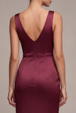 Corset sirène bourgogne Corset en satin avec fente