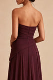 Robe formelle longue à fronçages A Line