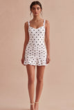 Robe de remise des diplômes bodycon à pois noire et blanche