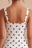 Robe de remise des diplômes bodycon à pois noire et blanche