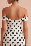 Robe Bodycon, blanche et noire à trou de serrure, pois midi découverte