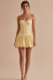 Robe de remise de diplôme A Line Pois Sans Bustier