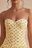 Robe de remise de diplôme A Line Pois Sans Bustier