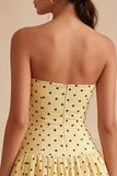 Robe de remise de diplôme A Line Pois Sans Bustier