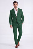 Costumes pour hommes en revers beige à simple boutonnage simple et en boutonnage unique deux pièces pour hommes