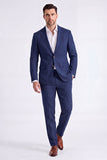 Costumes pour hommes en revers beige à simple boutonnage simple et en boutonnage unique deux pièces pour hommes