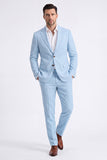 Costumes pour hommes en revers beige à simple boutonnage simple et en boutonnage unique deux pièces pour hommes