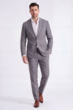 Costumes pour hommes en revers beige à simple boutonnage simple et en boutonnage unique deux pièces pour hommes