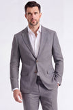 Costumes pour hommes en revers beige à simple boutonnage simple et en boutonnage unique deux pièces pour hommes