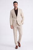 Costumes formels pour hommes à simple boutonnage en kaki clair 2 pièces à poignée simple