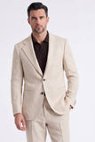 Costumes formels pour hommes à simple boutonnage en kaki clair 2 pièces à poignée simple