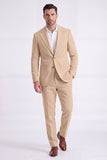 Costumes formels pour hommes à simple boutonnage en kaki clair 2 pièces à poignée simple
