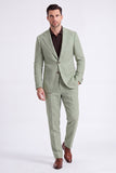 Costumes formels pour hommes à simple boutonnage en kaki clair 2 pièces à poignée simple