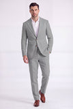 Costumes formels pour hommes à simple boutonnage en kaki clair 2 pièces à poignée simple