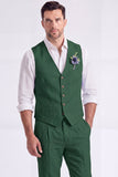 Costumes formels pour hommes à poitrine simple en pantalon kaki clair à 2 pièces à col en V