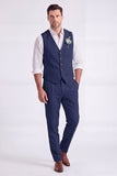Costumes formels pour hommes à poitrine simple en pantalon kaki clair à 2 pièces à col en V