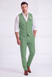 Costumes formels pour hommes à poitrine simple en pantalon kaki clair à 2 pièces à col en V
