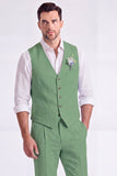 Costumes formels pour hommes à poitrine simple en pantalon kaki clair à 2 pièces à col en V
