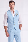 Costumes formels pour hommes à poitrine simple en pantalon kaki clair à 2 pièces à col en V