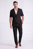 Costumes formels double boutonnage pour hommes double boutonnage en kaki clair, double boutonnage et manches