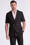 Costumes formels double boutonnage pour hommes double boutonnage en kaki clair, double boutonnage et manches