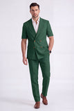 Costumes formels double boutonnage pour hommes double boutonnage en kaki clair, double boutonnage et manches