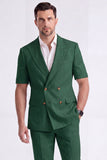 Costumes formels double boutonnage pour hommes double boutonnage en kaki clair, double boutonnage et manches