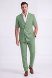 Costumes formels double boutonnage pour hommes double boutonnage en kaki clair, double boutonnage et manches