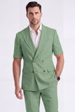 Costumes formels double boutonnage pour hommes double boutonnage en kaki clair, double boutonnage et manches