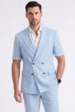 Costumes formels double boutonnage pour hommes double boutonnage en kaki clair, double boutonnage et manches