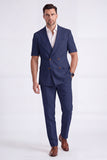 Costumes formels double boutonnage pour hommes double boutonnage en kaki clair, double boutonnage et manches
