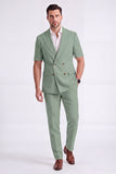 Costumes formels double boutonnage pour hommes double boutonnage en kaki clair, double boutonnage et manches