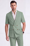 Costumes formels double boutonnage pour hommes double boutonnage en kaki clair, double boutonnage et manches