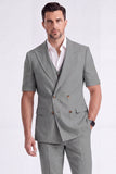 Costumes formels double boutonnage pour hommes double boutonnage en kaki clair, double boutonnage et manches