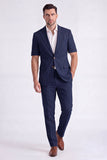 Costumes beige à revers pointu 2 pièces pour hommes à simple poitrine