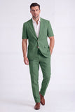 Costumes beige à revers pointu 2 pièces pour hommes à simple poitrine