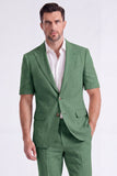 Costumes beige à revers pointu 2 pièces pour hommes à simple poitrine
