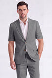 Costumes beige à revers pointu 2 pièces pour hommes à simple poitrine