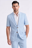Costumes beige à revers pointu 2 pièces pour hommes à simple poitrine