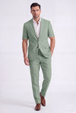 Costumes beige à revers pointu 2 pièces pour hommes à simple poitrine