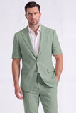 Costumes beige à revers pointu 2 pièces pour hommes à simple poitrine