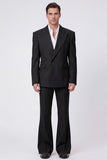 Costumes noirs 2 pièces à revers pointu à bouton, un bouton, costumes de bal pour hommes