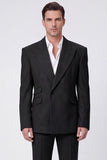 Costumes noirs 2 pièces à revers pointu à bouton, un bouton, costumes de bal pour hommes
